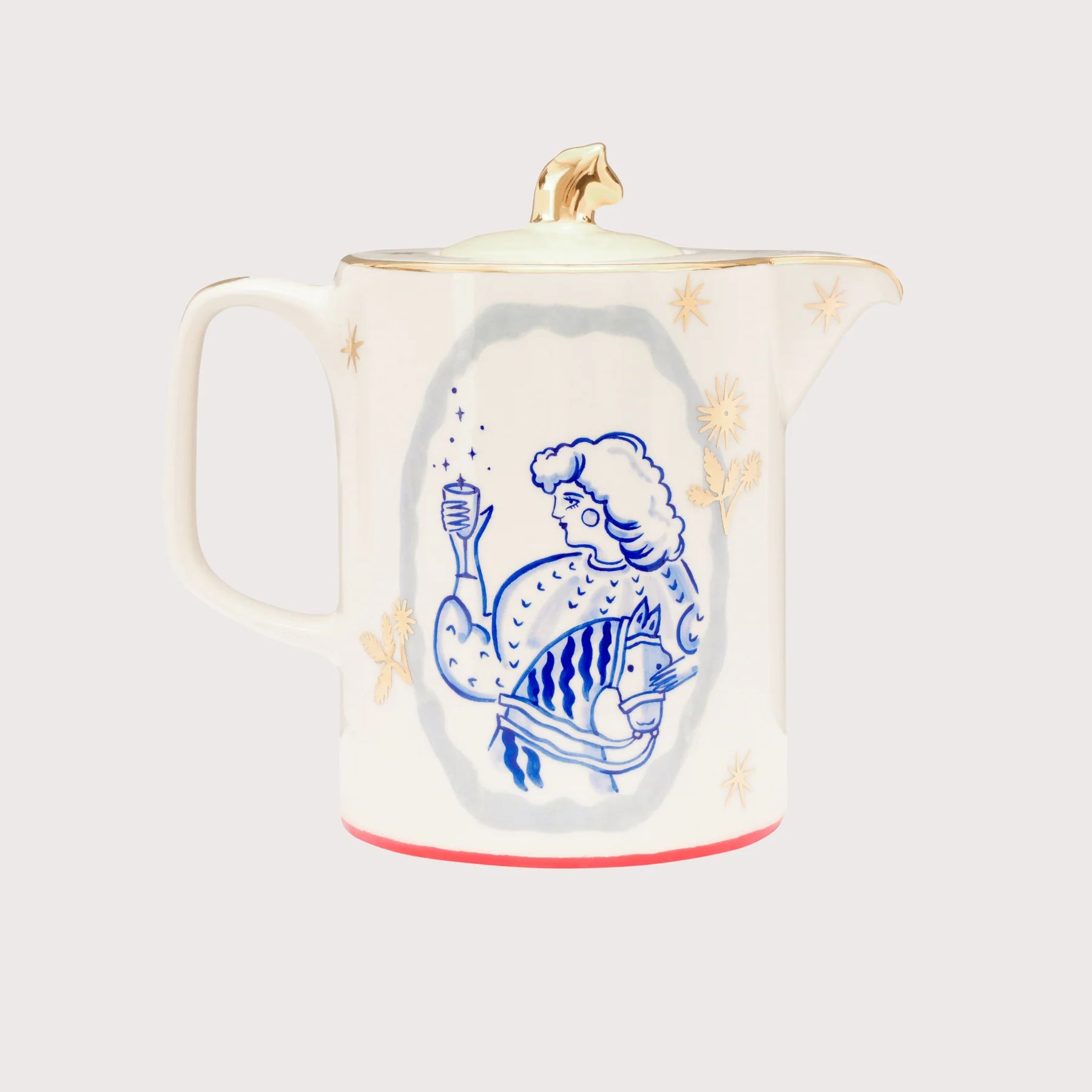 Gunia Project Horseman Teapot – handbemalte Keramikteekanne mit Reitermotiv