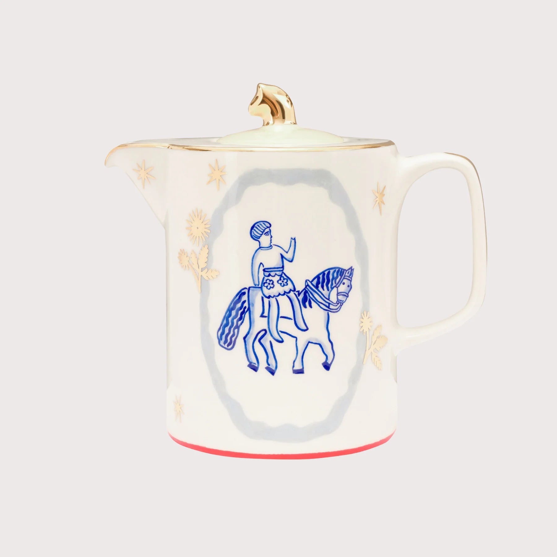 Gunia Project Horseman Teapot – handbemalte Keramikteekanne mit Reitermotiv