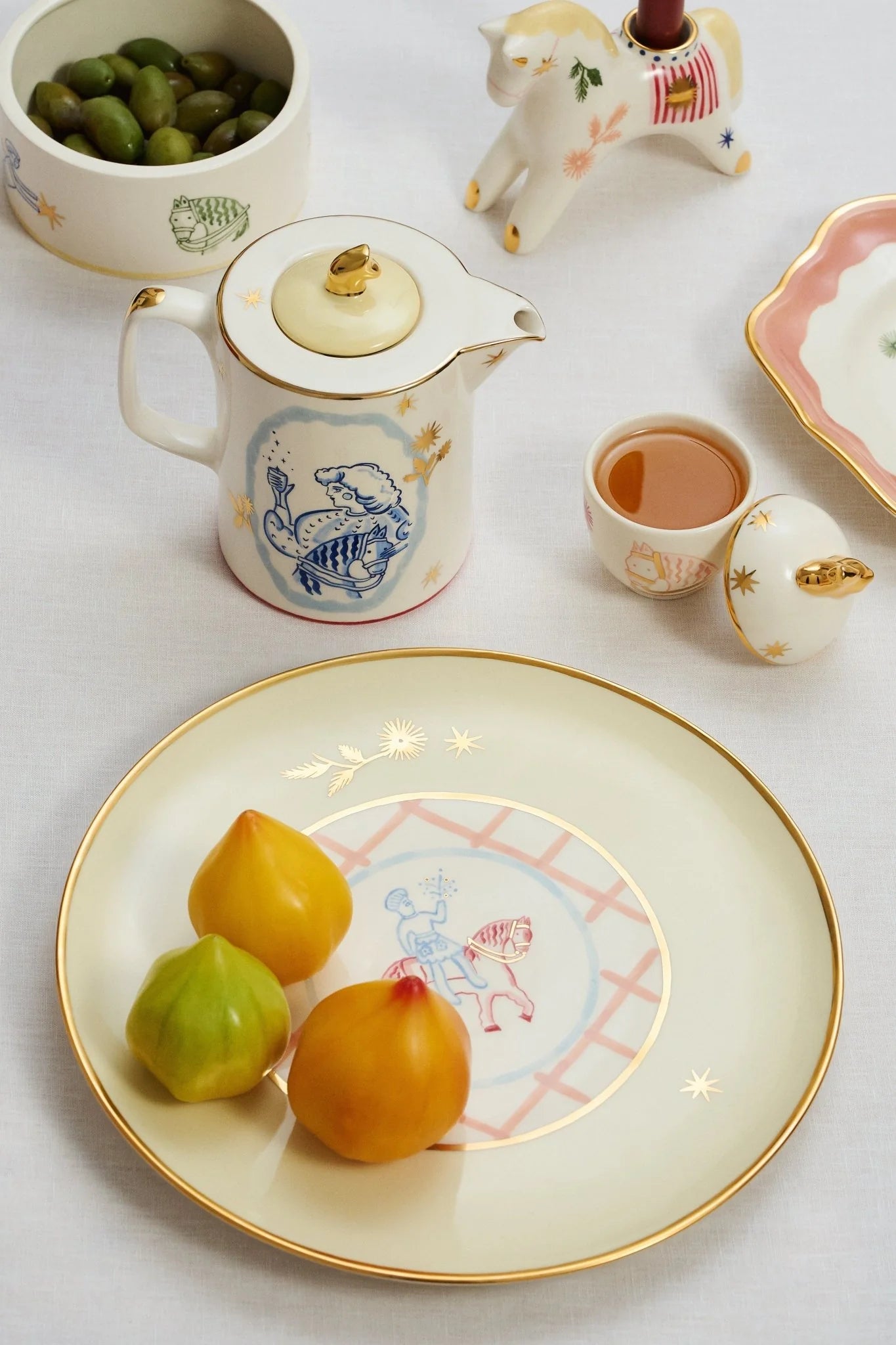 Gunia Project Horseman Teapot – handbemalte Keramikteekanne mit Reitermotiv