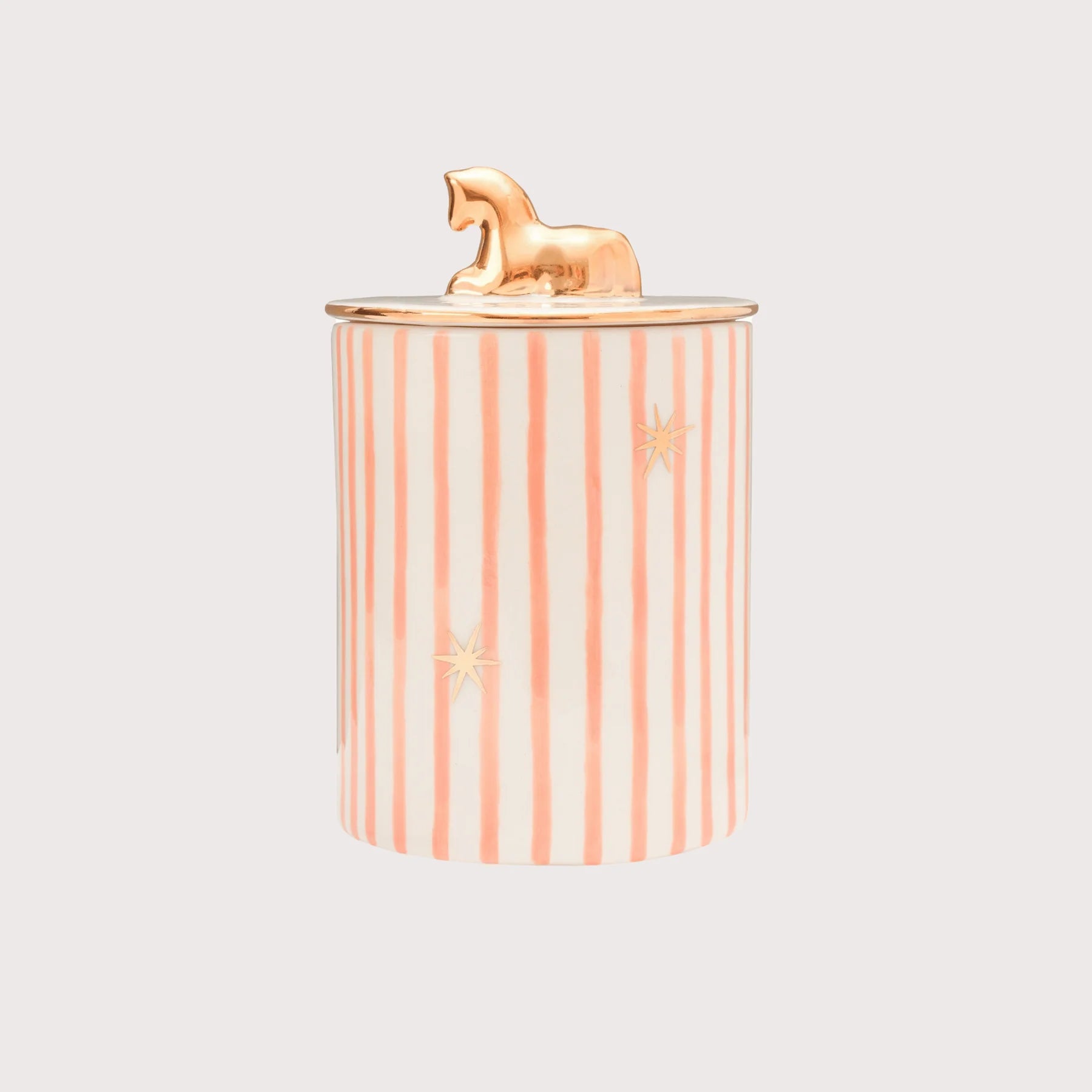 Gunia Project Horseman Sugar Bowl in Pink – handbemalte Keramik-Zuckerdose mit Reitermotiv