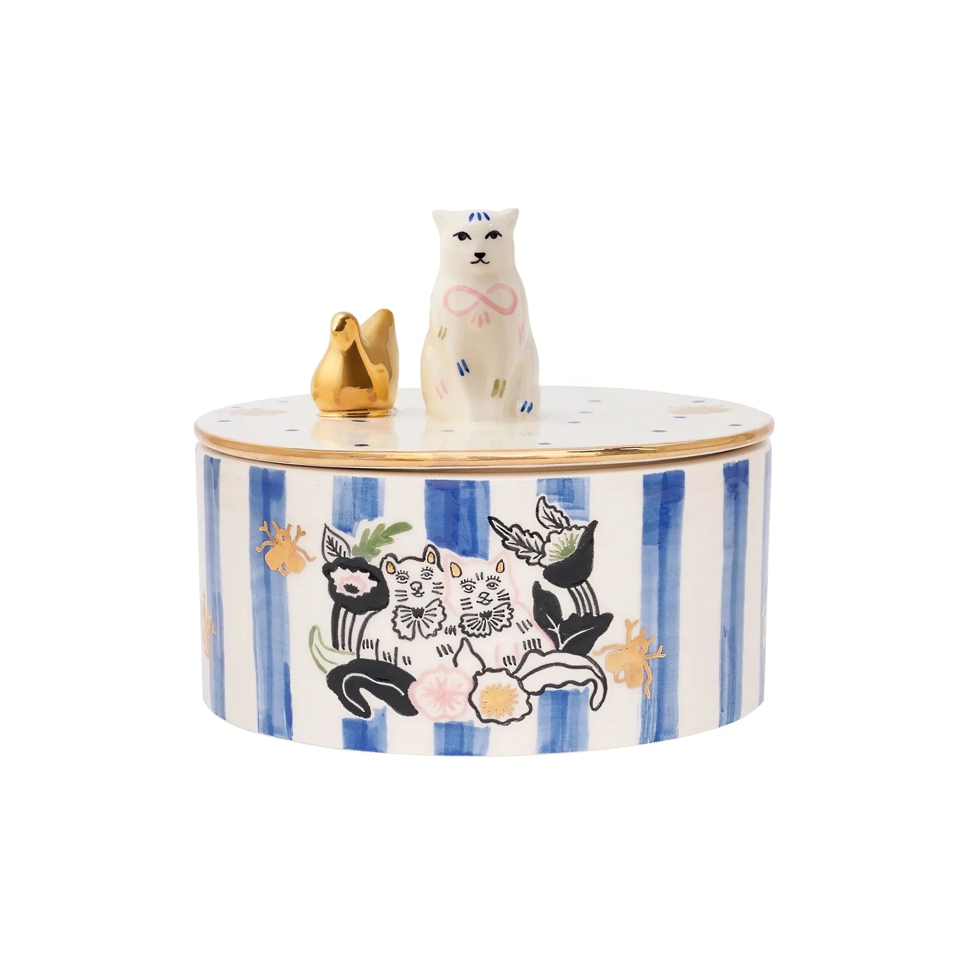 Gunia Project Kitties Sugar Bowl – handbemalte Keramik-Zuckerdose mit Katzenmotiv