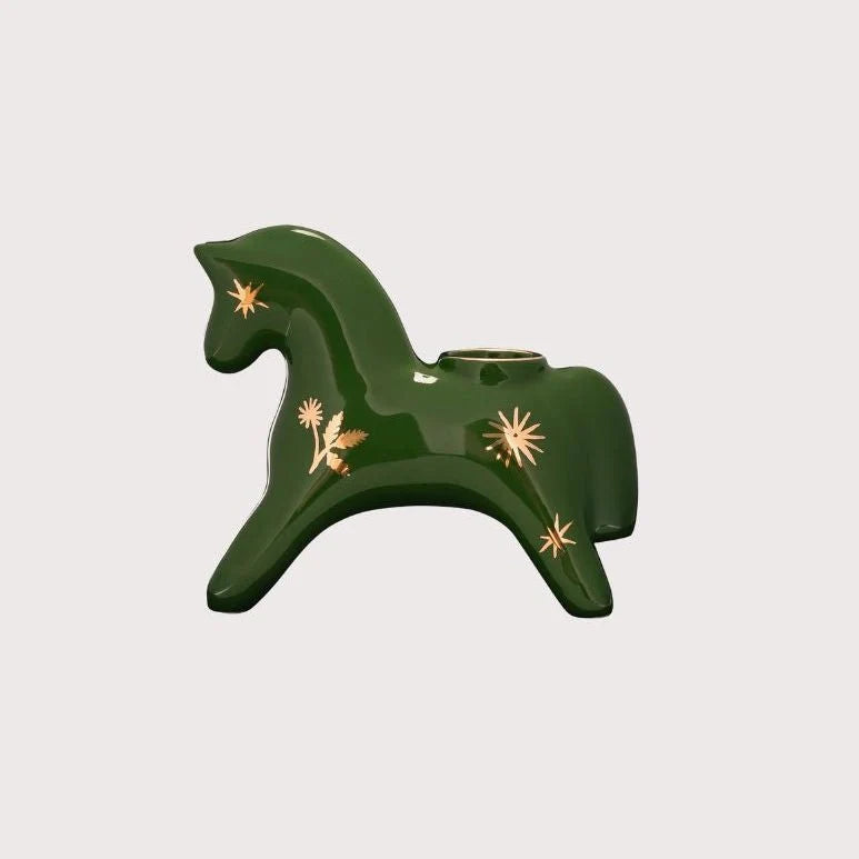 Gunia Project Konyk Candle Holder, Grün – Keramik-Kerzenhalter Pferd