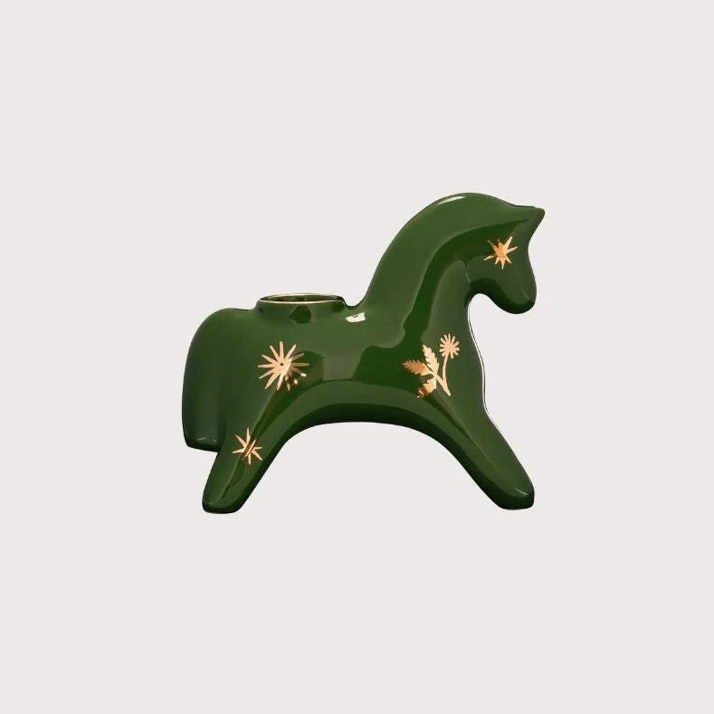 Gunia Project Konyk Candle Holder, Grün – Keramik-Kerzenhalter Pferd