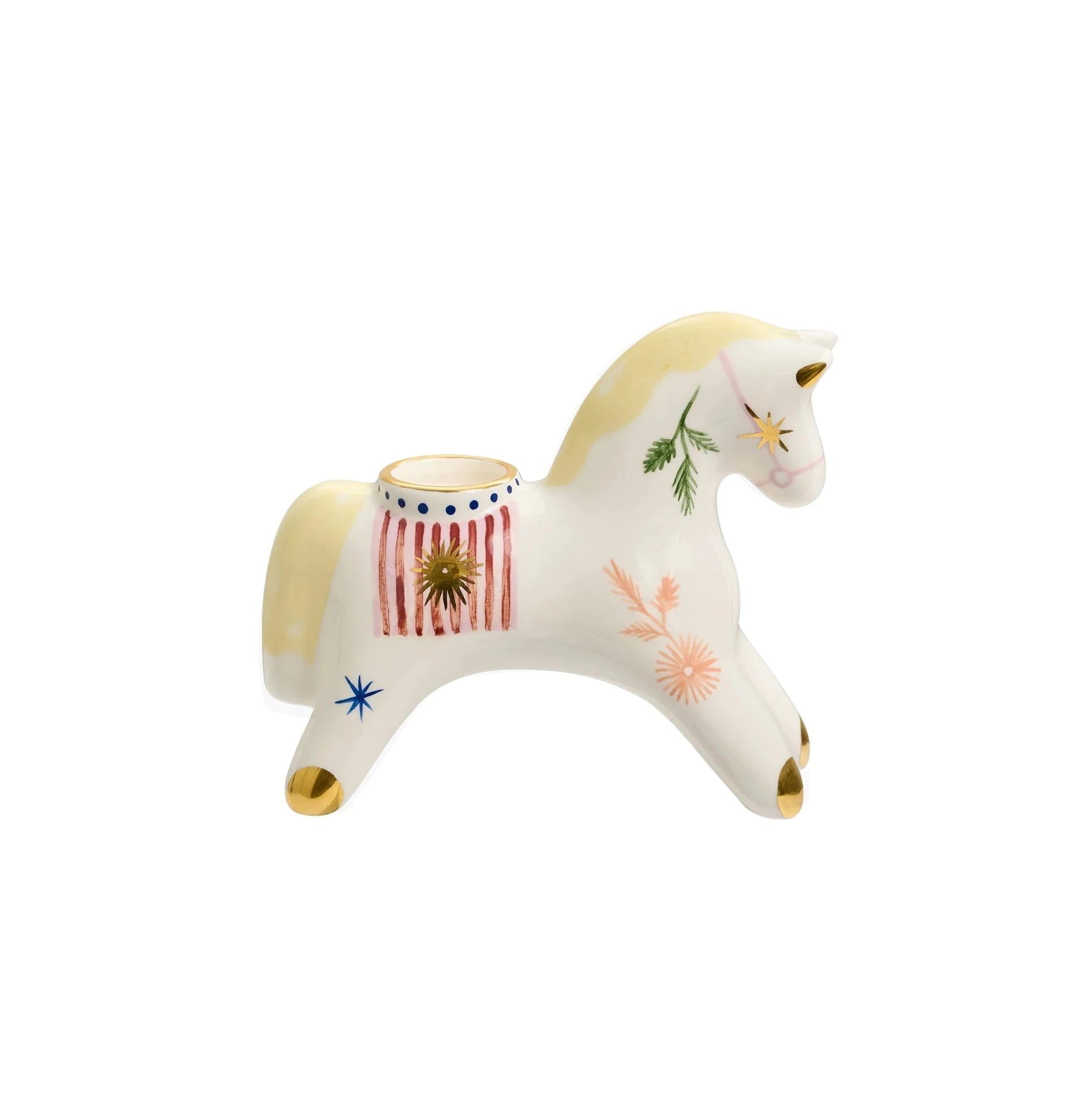 Gunia Project Konyk Candle Holder, Weiß – Keramik-Kerzenhalter mit Pferd