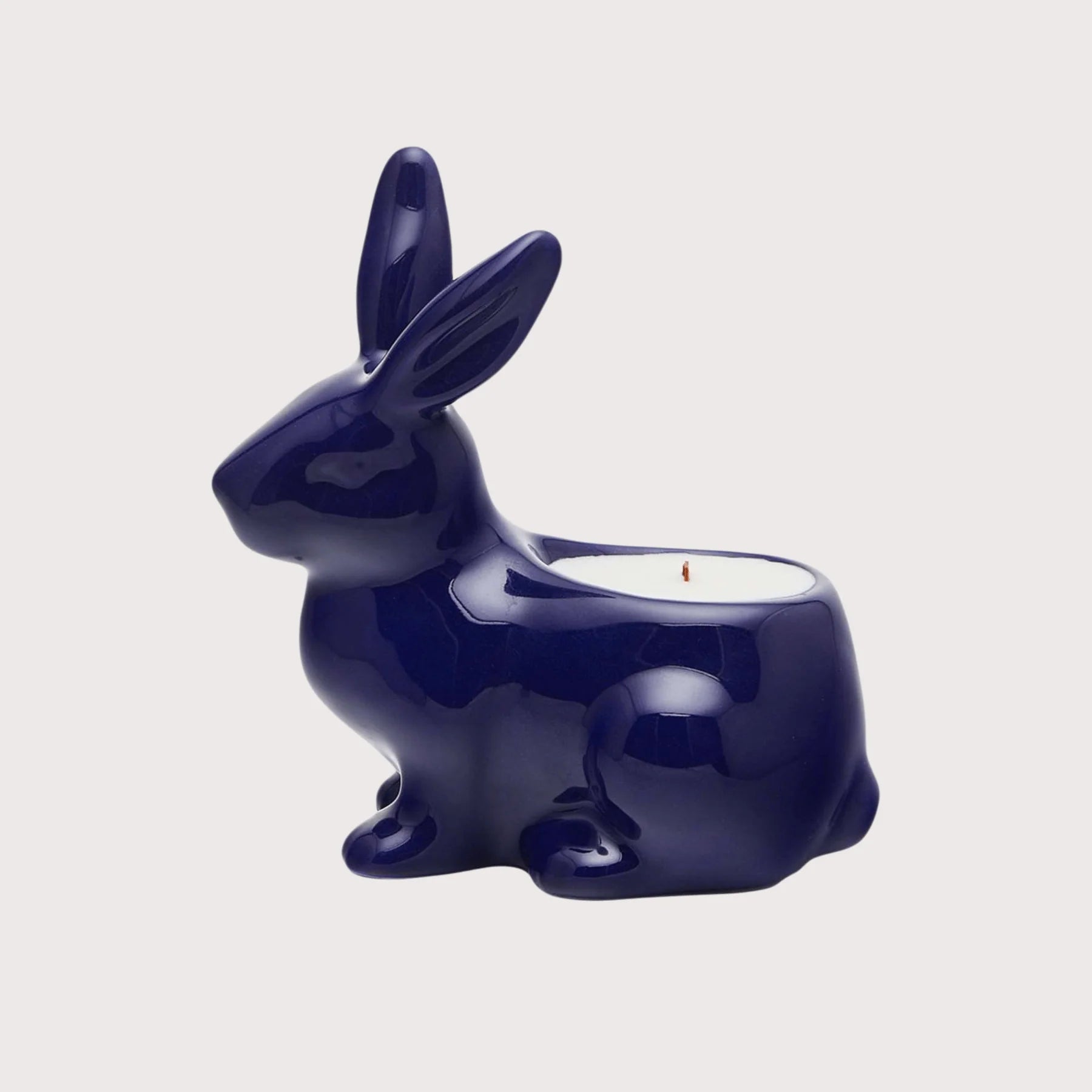 Gunia Project Rabbit Candle Blue – Kerze in Hasenform, hangfertigte Keramik, Blau