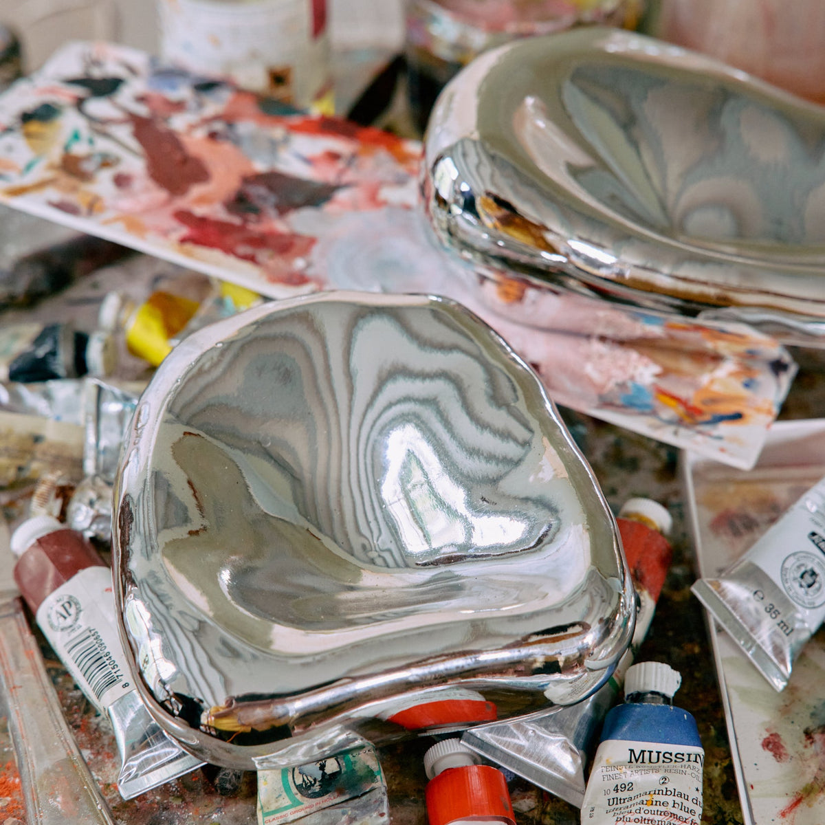 Wandobjekt Glasskulptur Chrome No. 2 | HK Living