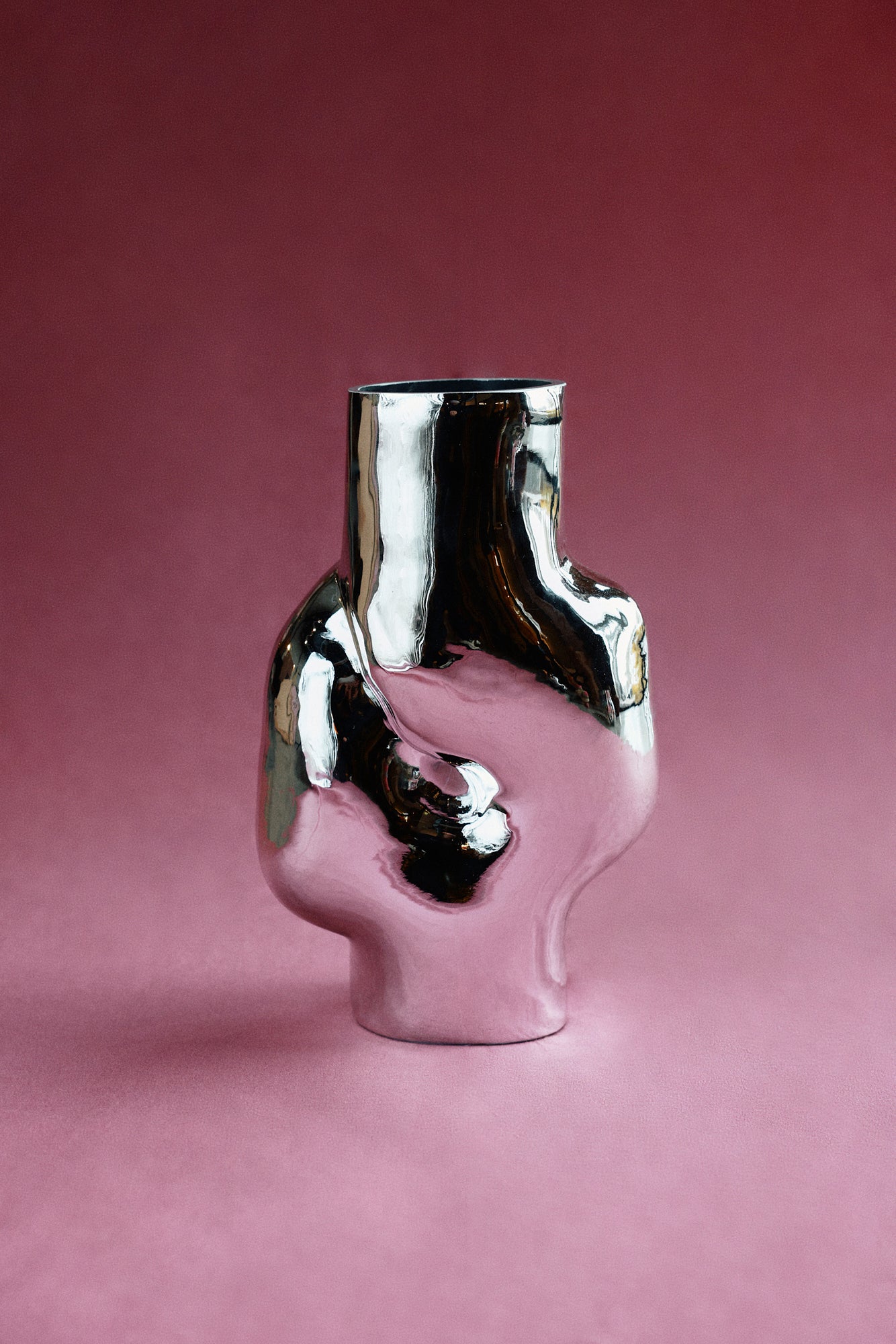 Gleam Glasvase hoch, Chrome | HK Living