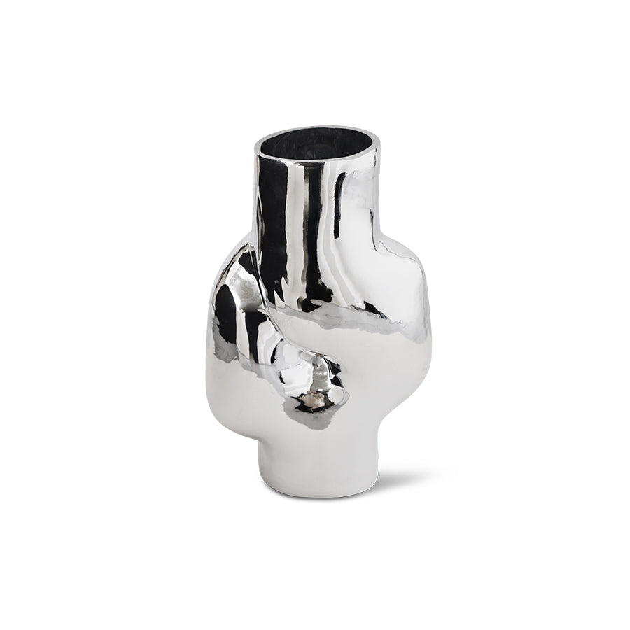 Gleam Glasvase hoch, Chrome | HK Living