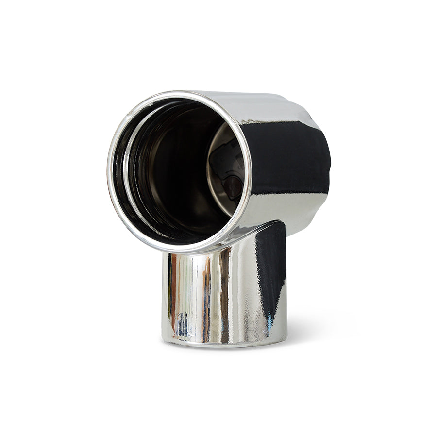Retro Tischuhr aus Keramik, Chrome | HK Living