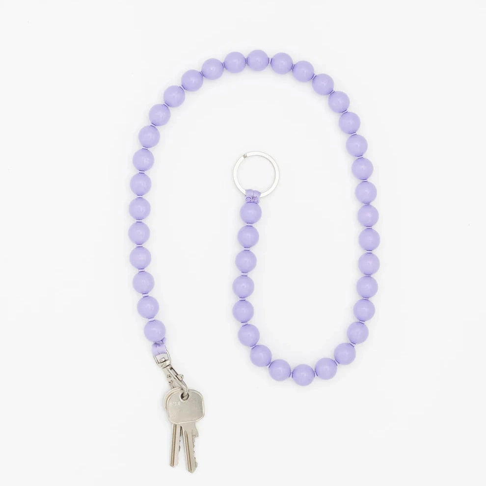 BIG Schlüsselanhänger mit dicken Holzperlen, lang, Flieder | Ina Seifert