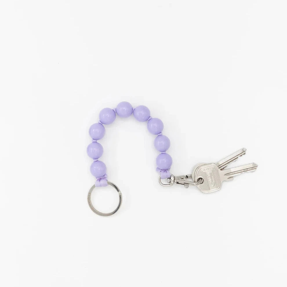 Schlüsselanhänger BIG mit dicken Holzperlen, kurz, Flieder | Ina Seifert