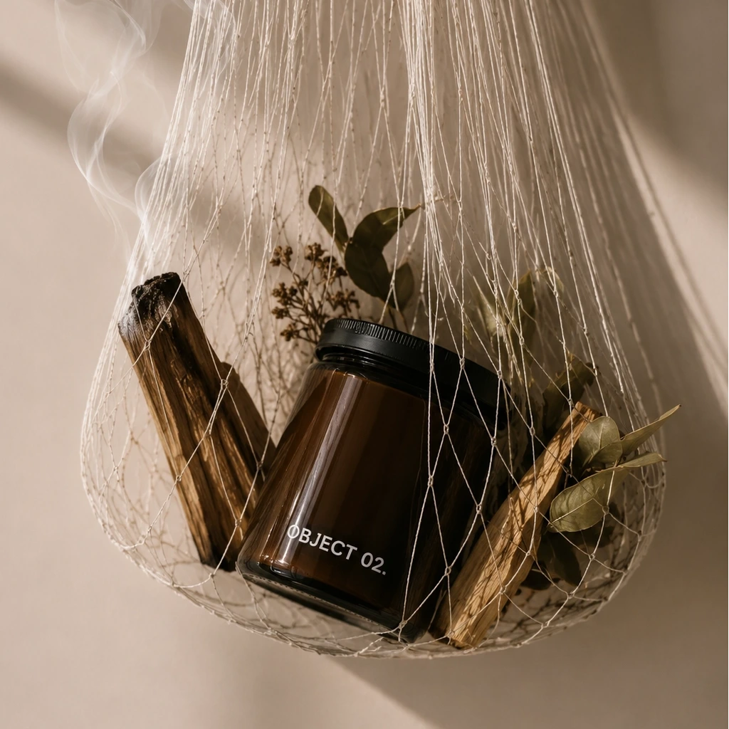 Kerze Object 02, Leder & Holz Duftkerze | Not What You Expect