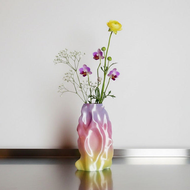 Limitierte 3D-Druck Vase – Organic Angel, klein, lila-rosa-gelb| Radical Softness