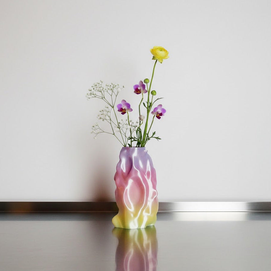 Limitierte 3D-Druck Vase – Organic Angel, klein, lila-rosa-gelb| Radical Softness