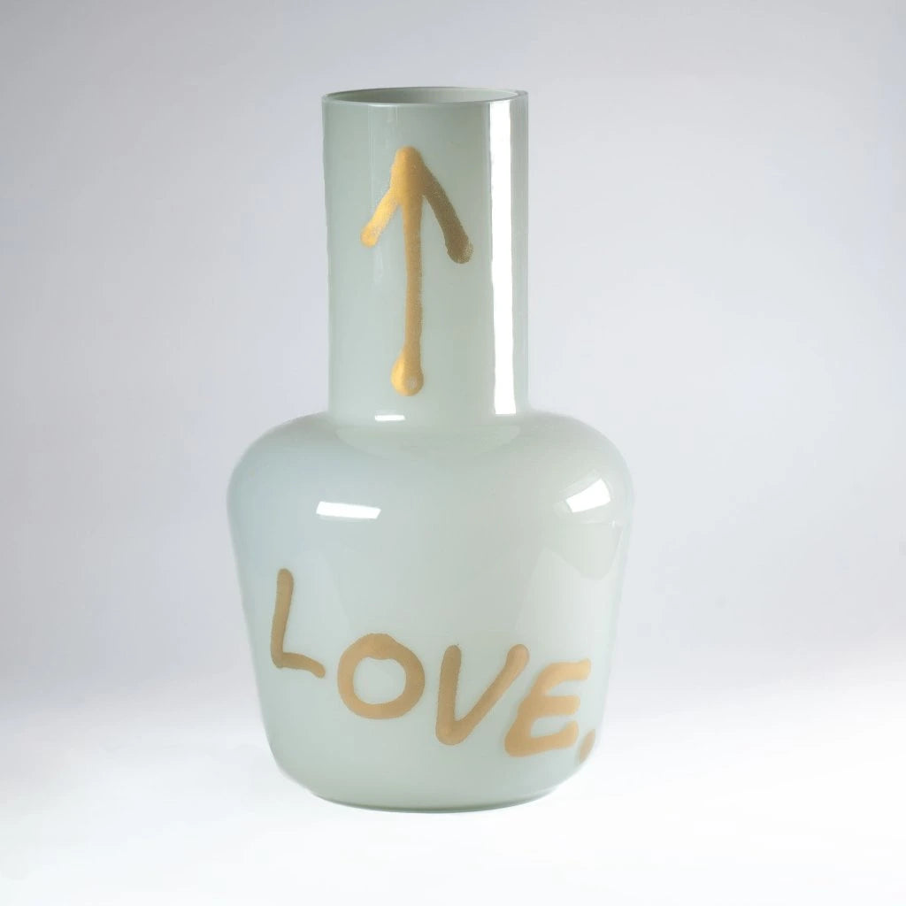 'Unnamed' Vase, golden love, cyan grey | Qubus